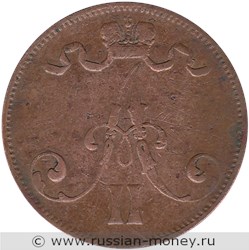 Монета 5 пенни (penniä) 1873 года 5 пенни. Аверс