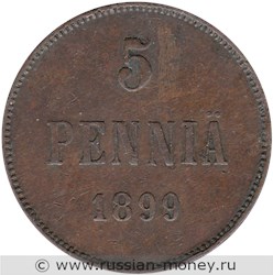 Монета 5 пенни (penniä) 1899 года. Реверс