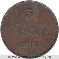 Монета 5 пенни (penniä) 1899 года 5 пенни. Реверс