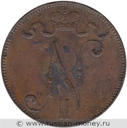 Монета 5 пенни (penniä) 1901 года. Аверс