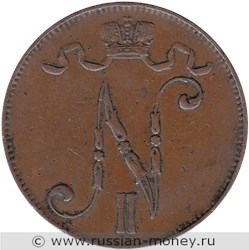 Монета 5 пенни (penniä) 1906 года. Аверс