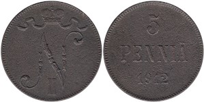5 пенни (penniä) 1912 5 пенни