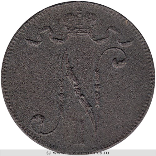 Монета 5 пенни (penniä) 1912 года. Аверс