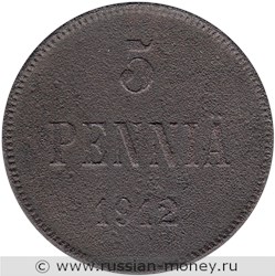 Монета 5 пенни (penniä) 1912 года 5 пенни. Реверс