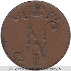 Монета 5 пенни (penniä) 1914 года. Аверс