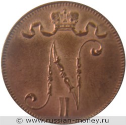 Монета 5 пенни (penniä) 1916 года. Аверс