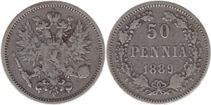 50 пенни (penniä) 1889 50 пенни (L)