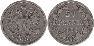 50 пенни (penniä) 1889 50 пенни (L)