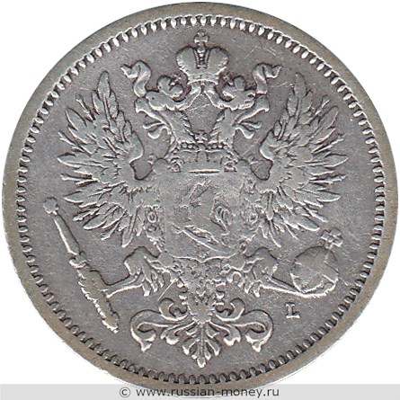Монета 50 пенни (penniä) 1891 года (L). Аверс