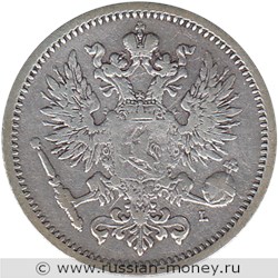 Монета 50 пенни (penniä) 1891 года 50 пенни  (L). Аверс