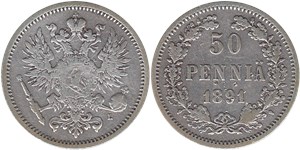 50 пенни (penniä) 1891 50 пенни (L)
