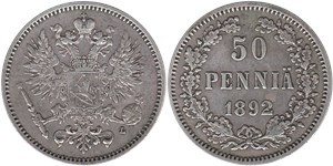 50 пенни (penniä) 1892 50 пенни (L)