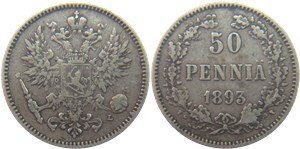 50 пенни (penniä) 1893 50 пенни (L)