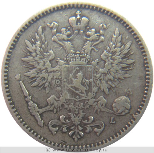 Монета 50 пенни (penniä) 1893 года (L). Аверс