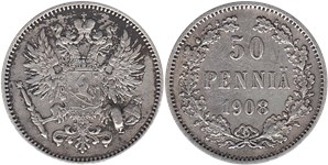 50 пенни (penniä) 1908 50 пенни (L)