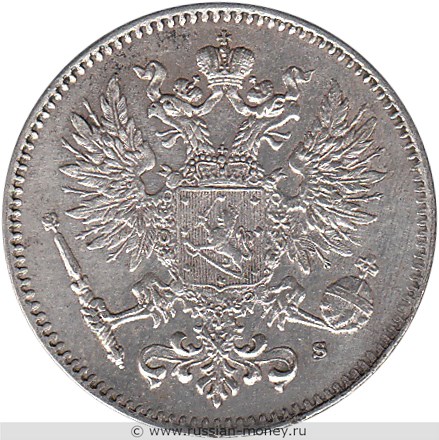 Монета 50 пенни (penniä) 1915 года (S). Аверс