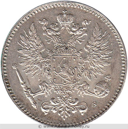 Монета 50 пенни (penniä) 1916 года (S). Аверс