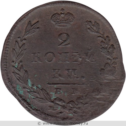 Монета 2 копейки 1829 года (ЕМ ИК). Стоимость. Реверс