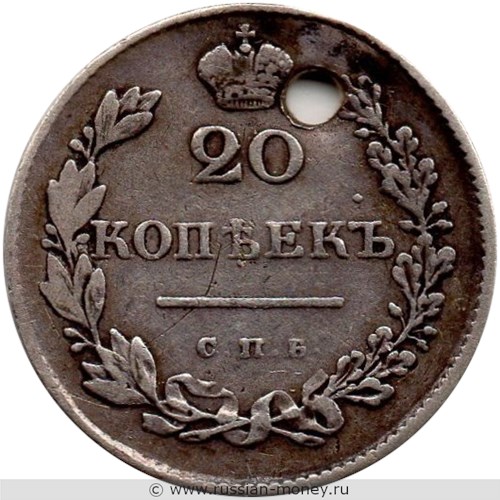 Монета 20 копеек 1829 года (СПБ НГ). Стоимость. Реверс