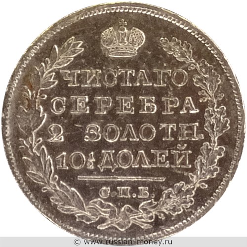 Монета Полтина 1826 года (НГ). Стоимость, разновидности, цена по каталогу. Реверс