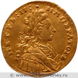 Монета Червонец 1729 года (портрет с бантом). Стоимость. Аверс
