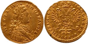 Червонец 1729 (портрет с бантом) 1729