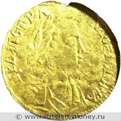 Монета Червонец 1701 года (҂АѰА). Стоимость, разновидности, цена по каталогу. Аверс