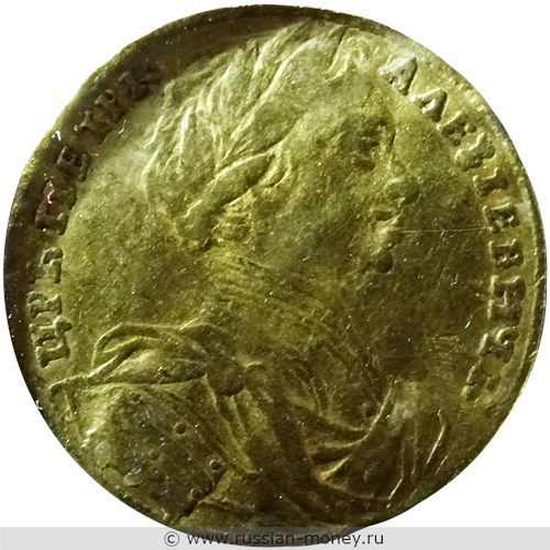Монета Червонец 1711 года. Стоимость. Аверс