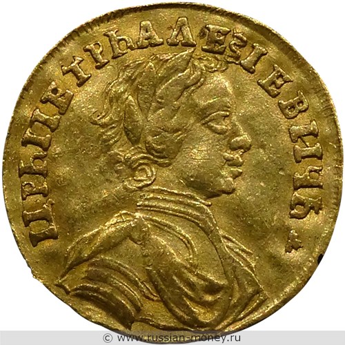 Монета Червонец 1712 года (DL). Стоимость, разновидности, цена по каталогу. Аверс