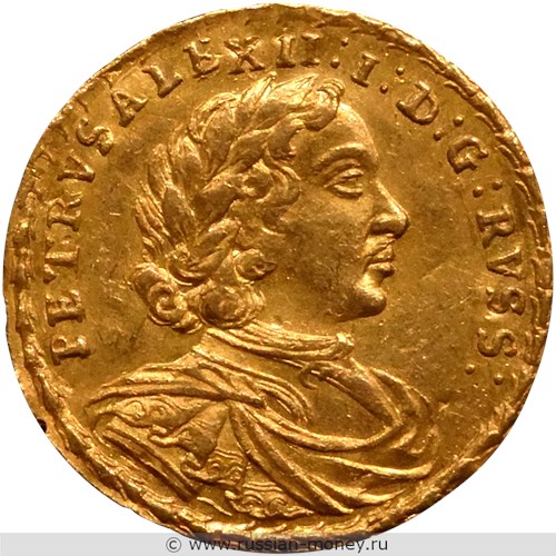 Монета Червонец 1716 года (латинская надпись). Стоимость, разновидности, цена по каталогу. Аверс