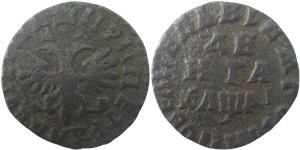 Денга 1714 (҂АѰДI, ПОВЕЛIТЕЛЬ)