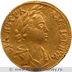 Монета Двойной червонец 1701 года (҂АѰА). Стоимость. Аверс