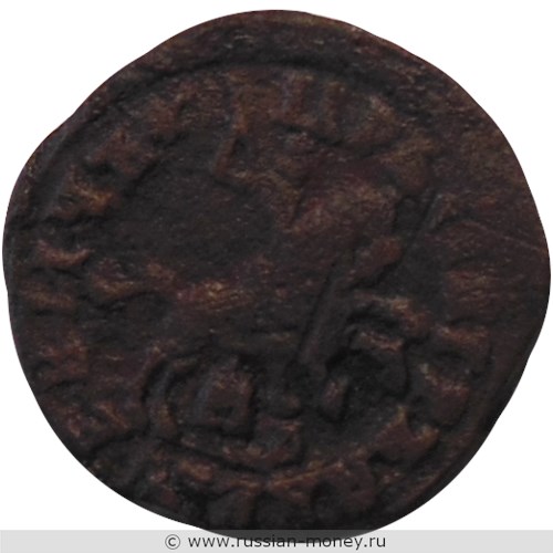 Монета Копейка 1714 года (҂АѰДI, МД). Стоимость. Аверс