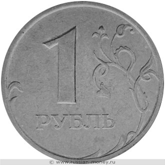 Монета 1 рубль 2001 года (ММД). Разновидности, подробное описание. Реверс