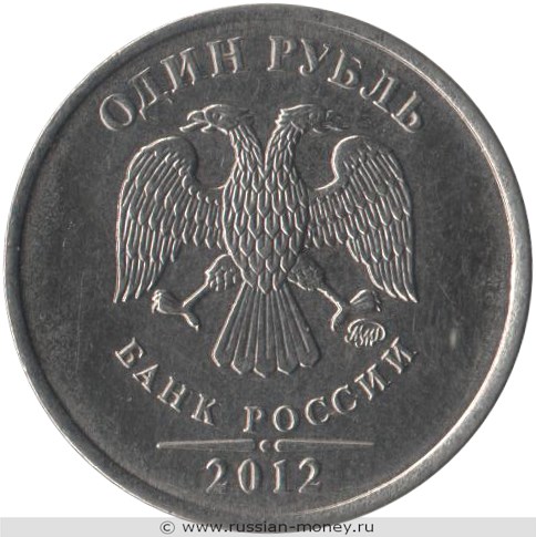 Монета 1 рубль 2012 года (ММД). Стоимость, разновидности, цена по каталогу. Аверс