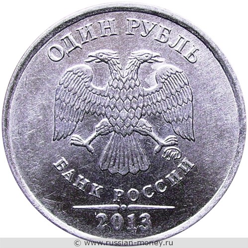Монета 1 рубль 2013 года (ММД). Стоимость, разновидности, цена по каталогу. Аверс