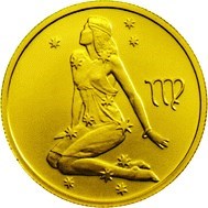 Монета 25 рублей 2002 года Знаки зодиака. Дева. Стоимость. Аверс