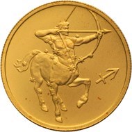 Монета 25 рублей 2002 года Знаки зодиака. Стрелец. Стоимость. Аверс