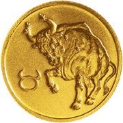 Монета 25 рублей 2003 года Знаки зодиака. Телец. Стоимость. Аверс