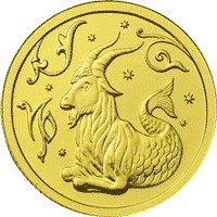 Монета 25 рублей 2005 года Знаки зодиака. Козерог. Стоимость. Аверс