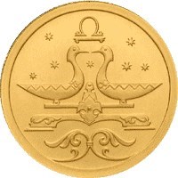 Монета 25 рублей 2005 года Знаки зодиака. Весы. Стоимость. Аверс