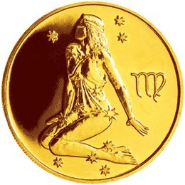 Монета 50 рублей 2003 года Знаки зодиака. Дева. Стоимость. Аверс