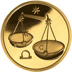 Монета 50 рублей 2003 года Знаки зодиака. Весы. Стоимость. Аверс
