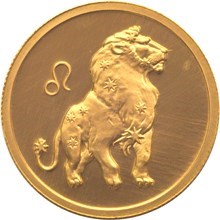 Монета 50 рублей 2003 года Знаки зодиака. Лев. Стоимость. Аверс