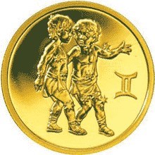 Монета 50 рублей 2004 года Знаки зодиака. Близнецы. Стоимость. Аверс
