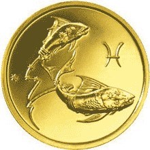 Монета 50 рублей 2004 года Знаки зодиака. Рыбы. Стоимость. Аверс