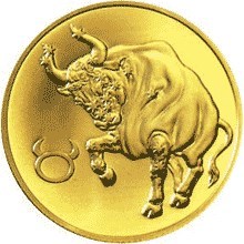 Монета 50 рублей 2004 года Знаки зодиака. Телец. Стоимость. Аверс