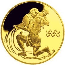 Монета 50 рублей 2004 года Знаки зодиака. Водолей. Стоимость. Аверс