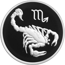 Монета 2 рубля 2002 года Знаки зодиака. Скорпион. Стоимость. Аверс