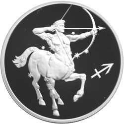 Монета 2 рубля 2002 года Знаки зодиака. Стрелец. Стоимость. Аверс